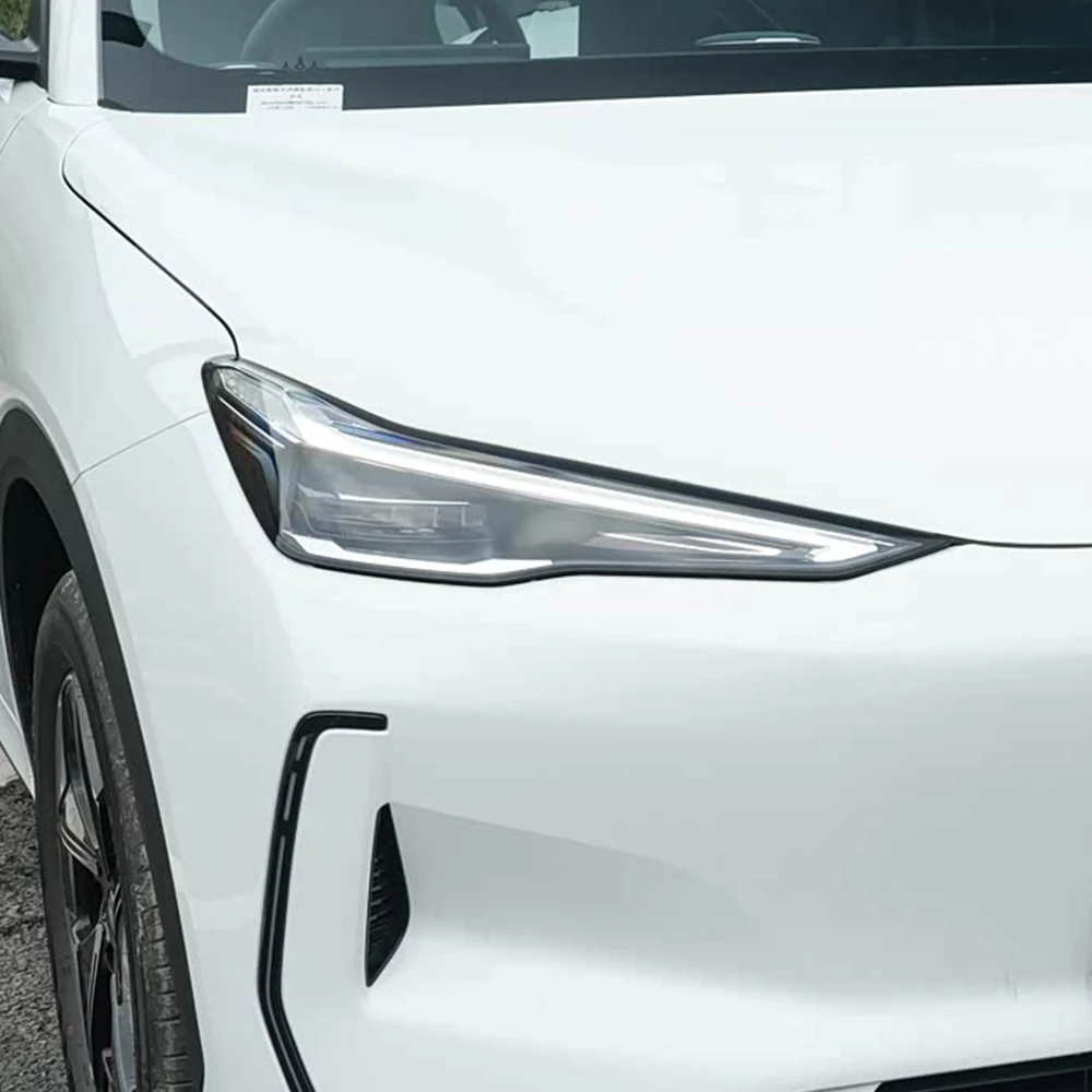Für Geely Galaxy E5 2025-2026 Rauchschwarz Hochglanz Vorgeschnittene Scheinwerferschutzfolie TPU PPF Kratzfeste Auto-Vinylfolie Set – Detail 2