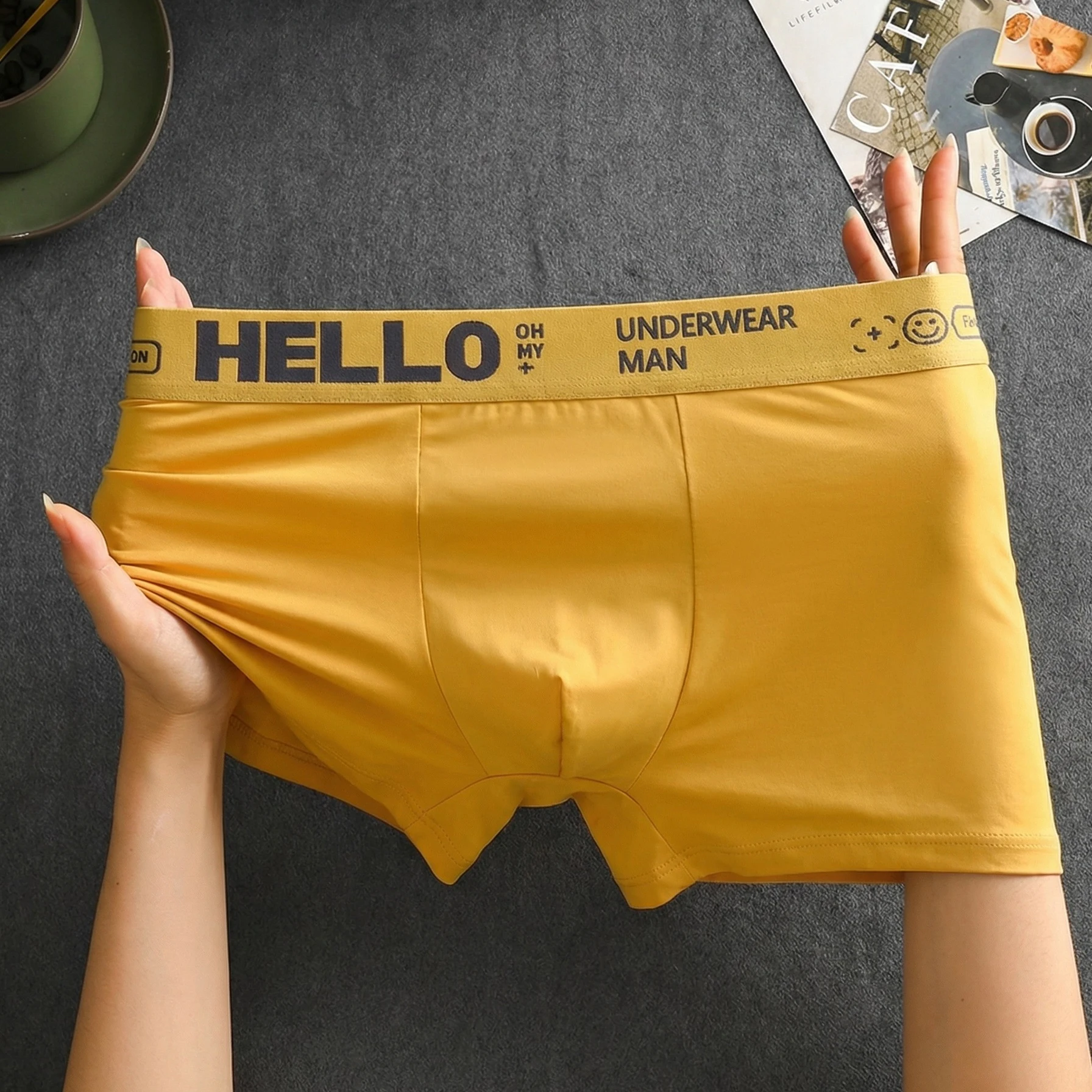 1 Stück Herren-Boxershorts Unterwäsche für Männer Baumwoll-Shorts Sexy Slips Übergrößen Unterhosen Herren-Boxershorts Homme U Convex Lingerie 6XL