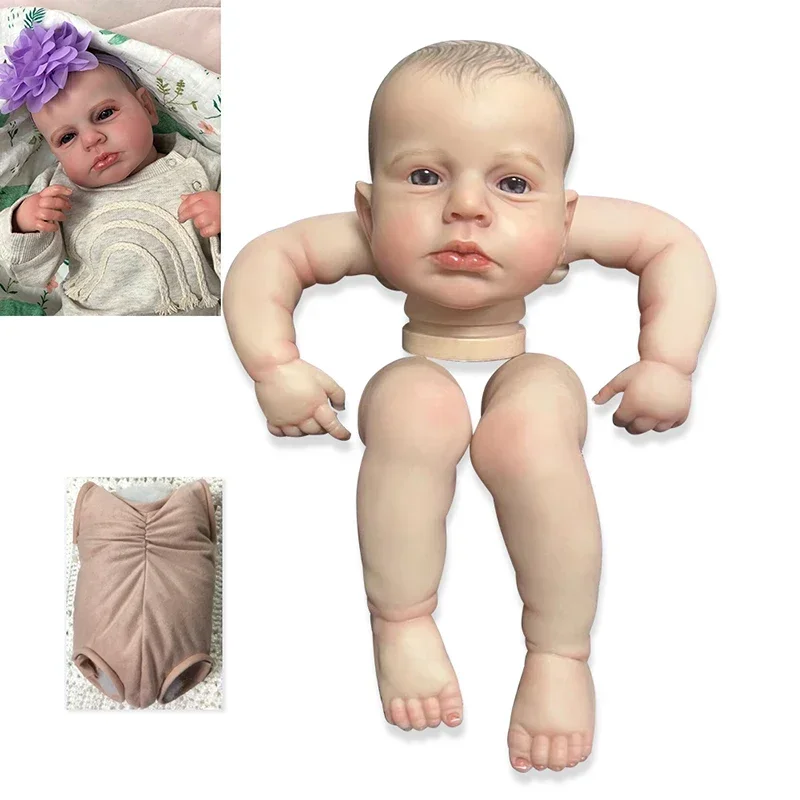 

19inch Awake Loulou Already Painted kit Finished Reborn Baby Doll Size Lifelike Soft Touch Flexible finished Doll Parts