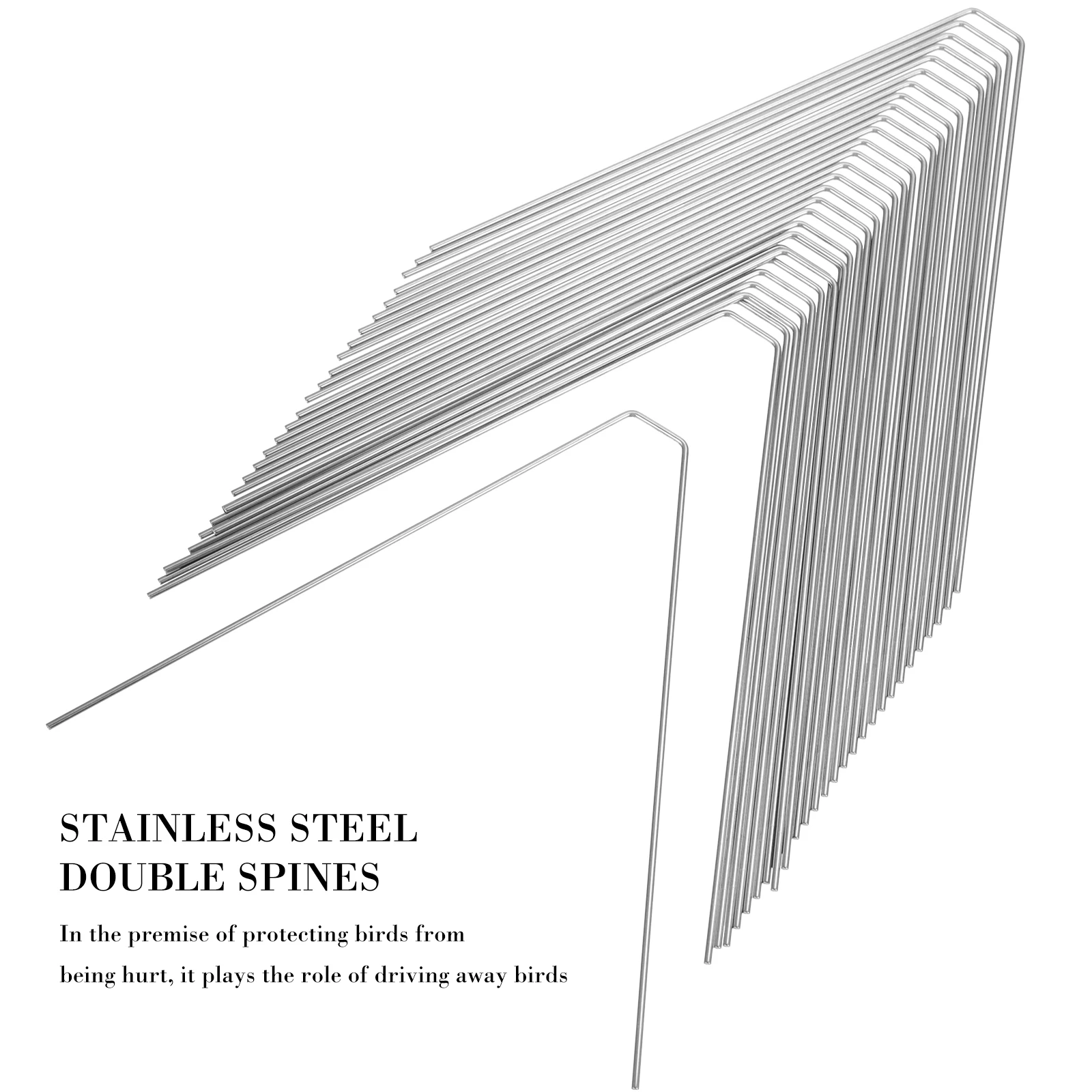 

5pcs Stainless Steel Bird Spikes Deterrent Strips Garden Fence Protector Anti Bird Pigeon Sparrow Control Wildlife Prevention