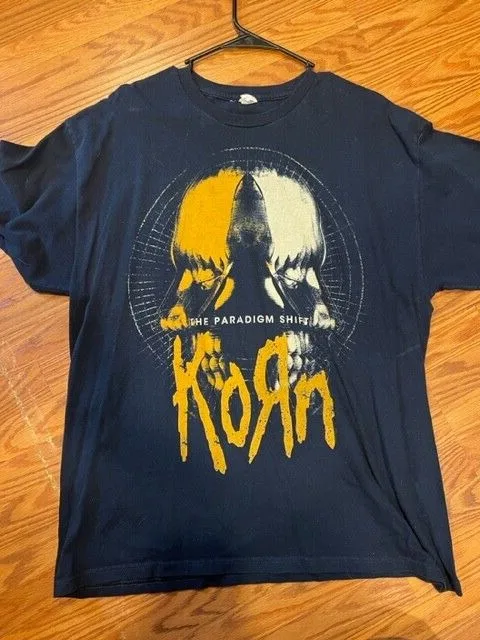 Korn T Shirt Paradigm Shift mens XL Dark Blue PROMO from CD