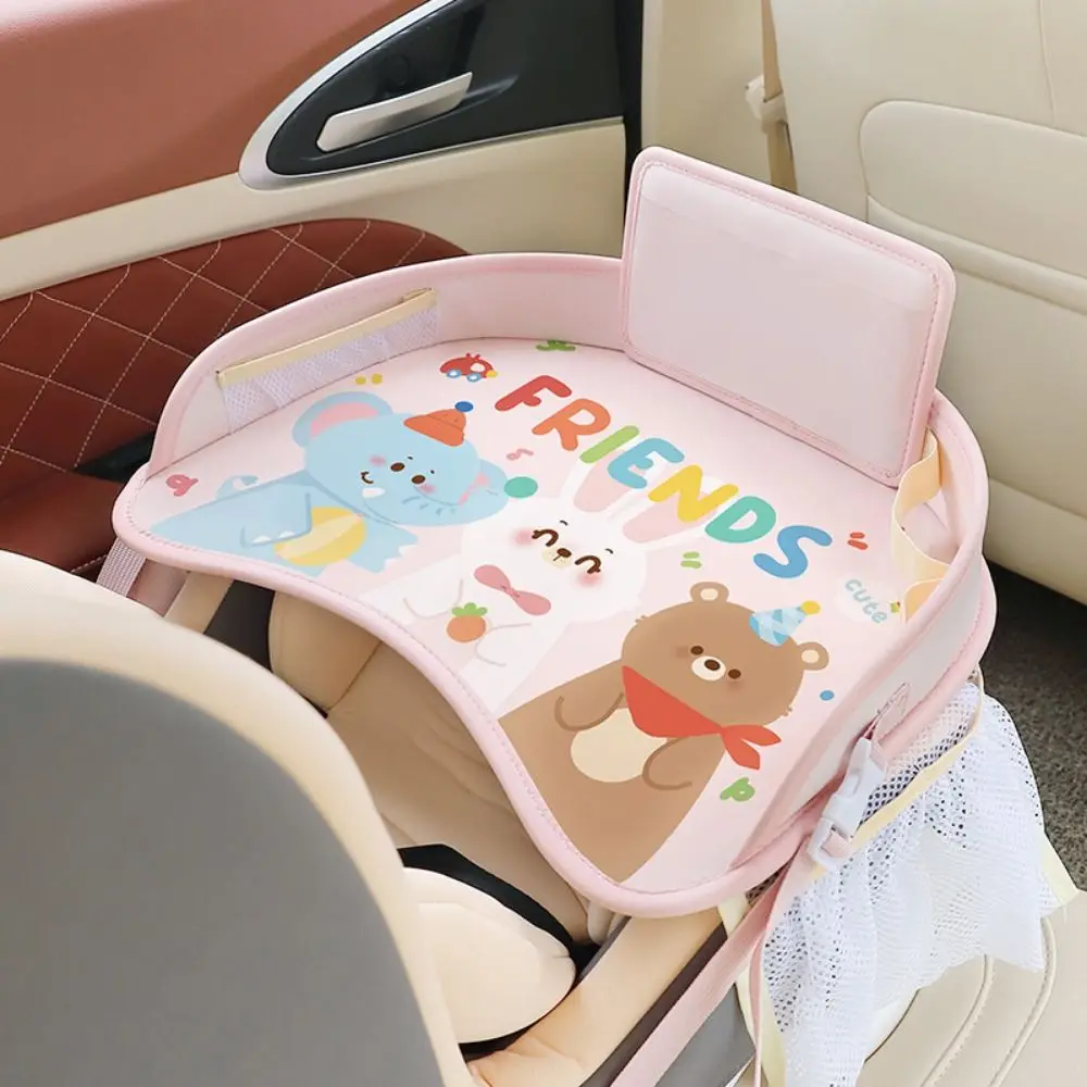 

Cartoon Car Seat Tray with Pockets Waterproof Child Safety Seat Tray Not Easily Deformed Multifunctional