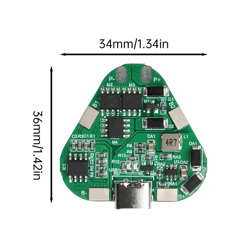 3S 20A 12V 유형 C 충전 포트 18650 리튬 배터리 보호 보드 전동 공구 용 과충전/단락 회로 보호