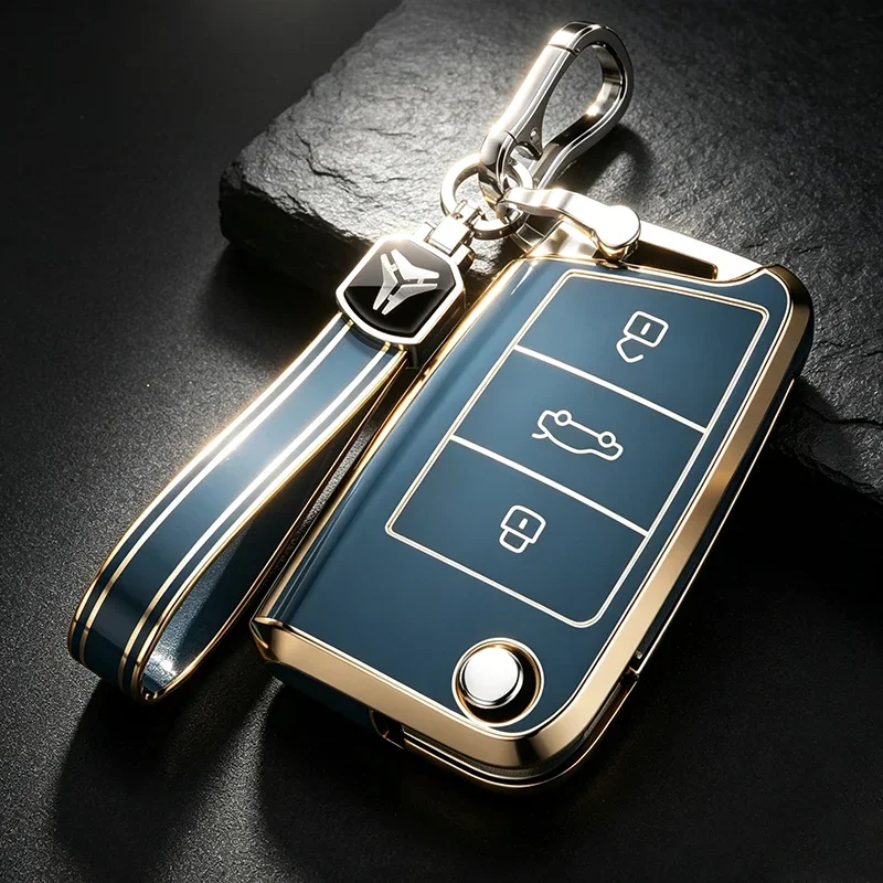 Key Case Cover  for VW T-Cross T-Roc Touran Tiguan Golf 7 GTI POLO Skoda Octavia Rapid Kodiaq Fabia Seat Ibiza Leon Ateca Arona