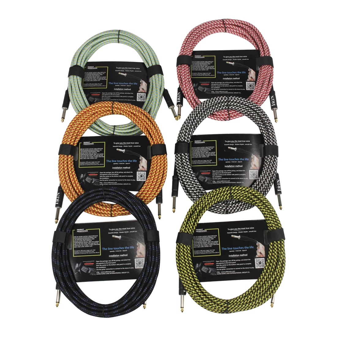 Colorful Multicolor 3/6/10M Guitar Cable Wire Cord Jack Line Amp Connection Cable Noise Reduction Line Guitar Parts & Accessory