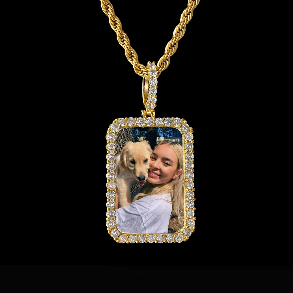 

Персонализированное цветное ожерелье с фотографией, пара фотографий, блестящий циркониевый кулон, семейные индивидуальные фотографии для домашних животных, фотографии для женщин, подарки