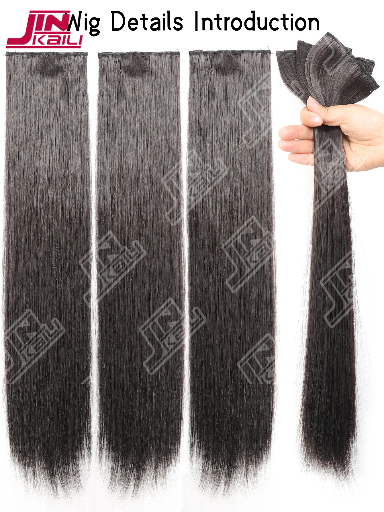 JKL 16-24 بوصة منصات الشعر الاصطناعية غير مرئية سلس كليب في الشعر التمديد زيادة الشعر الجانب العلوي غطاء هيربيسي #5