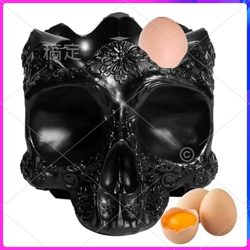 

NEW-Skull Egg Holder Chicken Egg Holder Countertop Resin Craft 6 Egg Holder Countertop Egg Holder Home Table Easy To Use