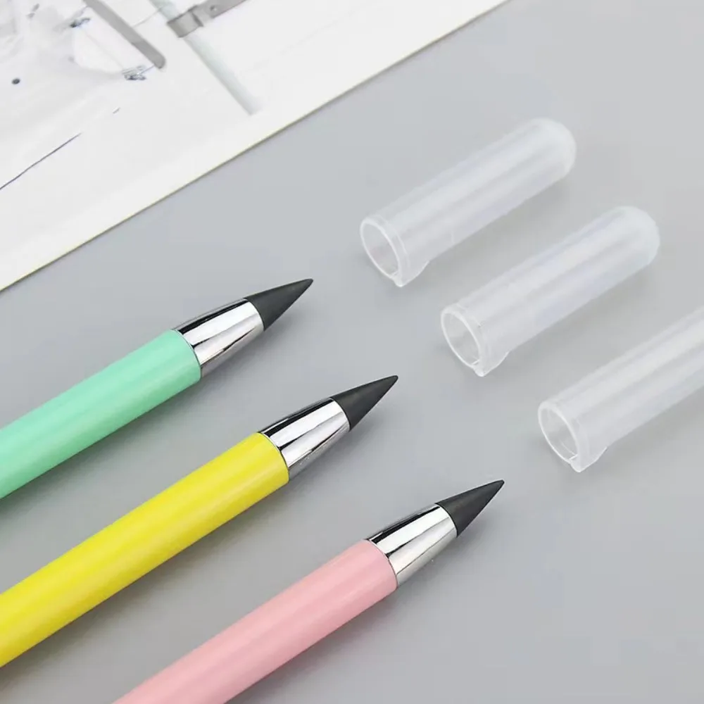Reusable Unlimited Writing Pencil Solid Color Stationery Eternal Pencil Kawaii Cute Inkless Pencil Office Accessories