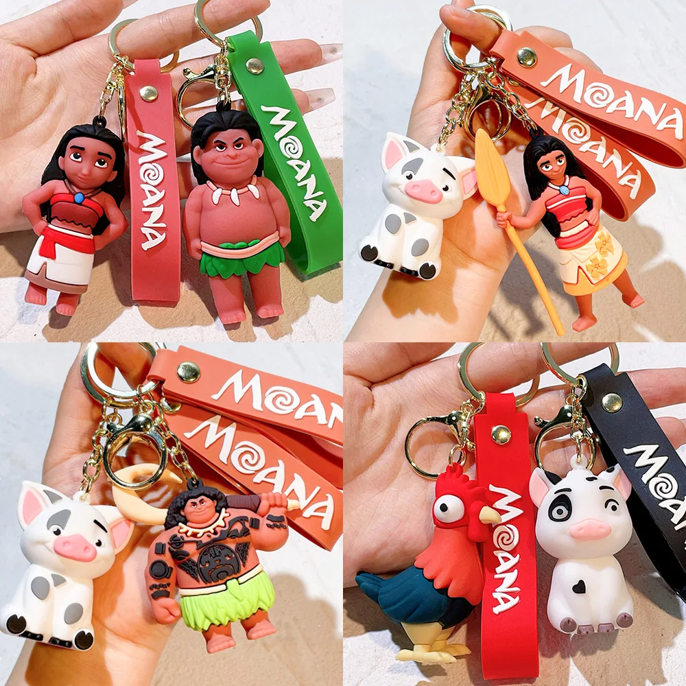 1PCS Anime Cartoon new movie moana Doll Keychain  Key Ring Pendant Ornaments Jewelry Gifts