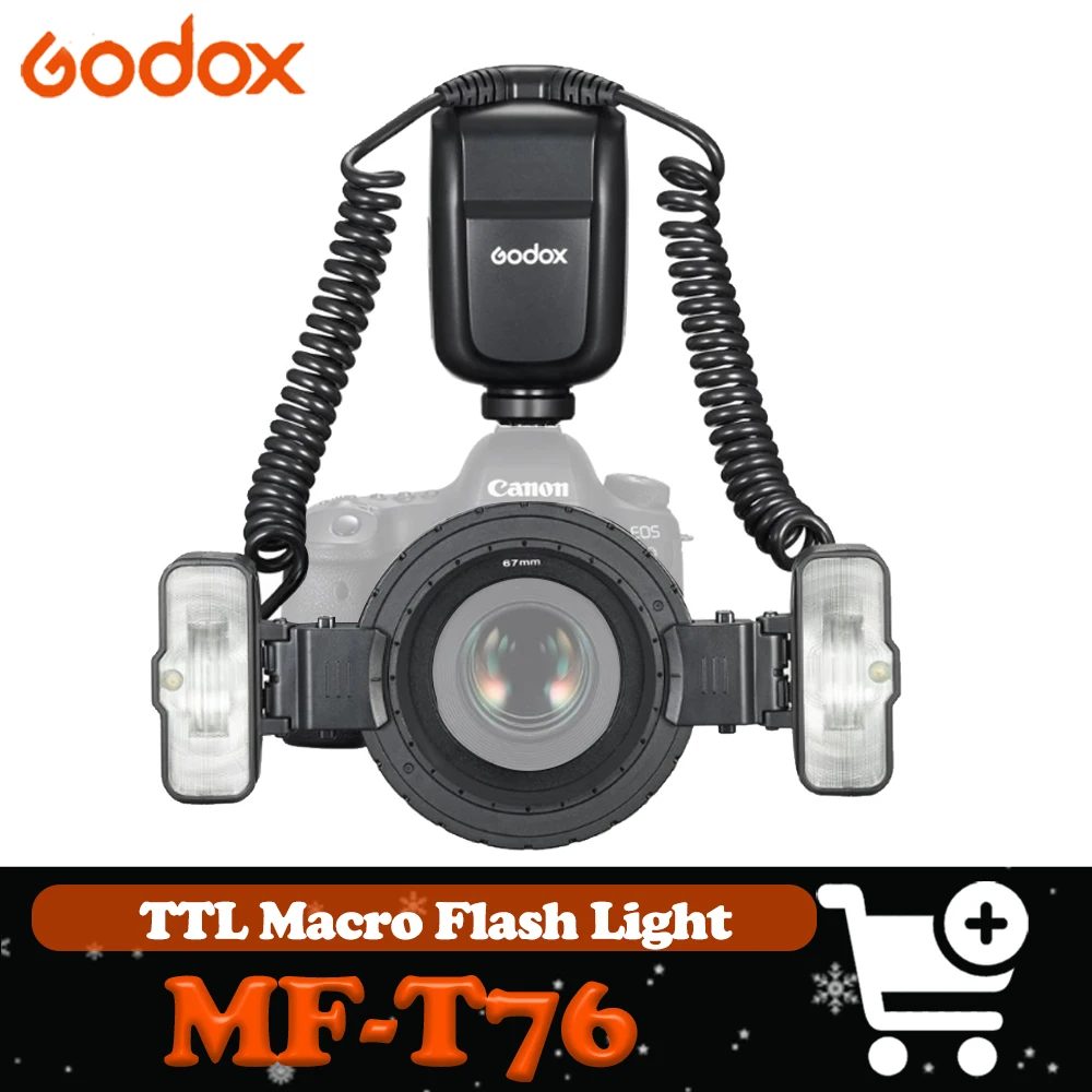 

Godox MF-T76 Macro Twin Flash TTL Auto Flash 76ws 1.2s Recycling Time Dual Flash Heads compatible with Sony Canon Nikon