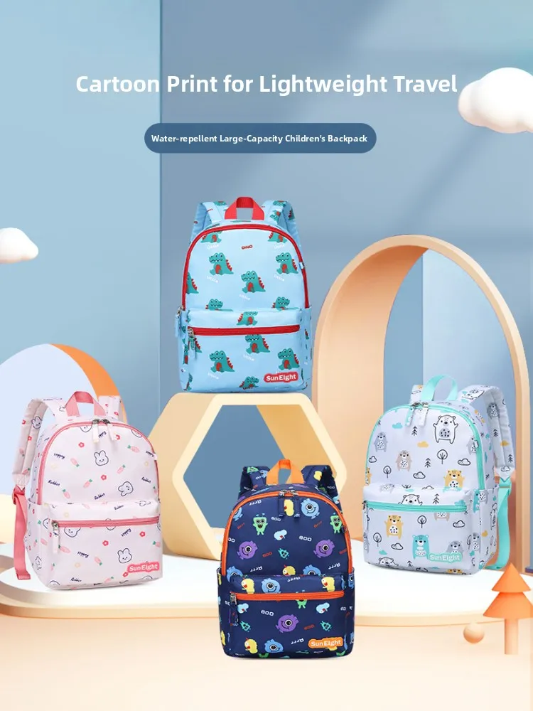 

Kindergarten Children's Bapa Light Travel Bag Boys And Girls Outdoor Trip Bapa School Bag Cartoon Design Small Size