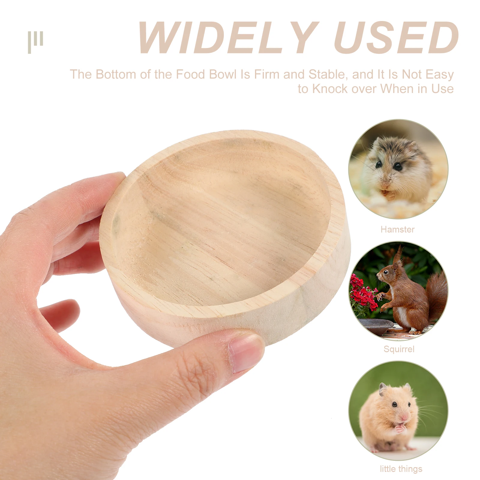 

Solid Pot Small Size Oak Pet Hamster Containers Feeding Dish Dwarf Animals Squirrels Bowl Easy Stable
