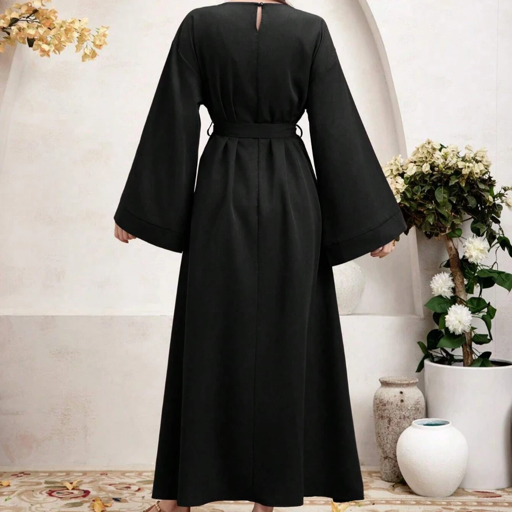 Fashion Femme Flare Sleeve Abaya Muslim Islam Clothing Full Length Abayas Soft And Comfortable Ramadan Robe Turkey Dubai Kaftan