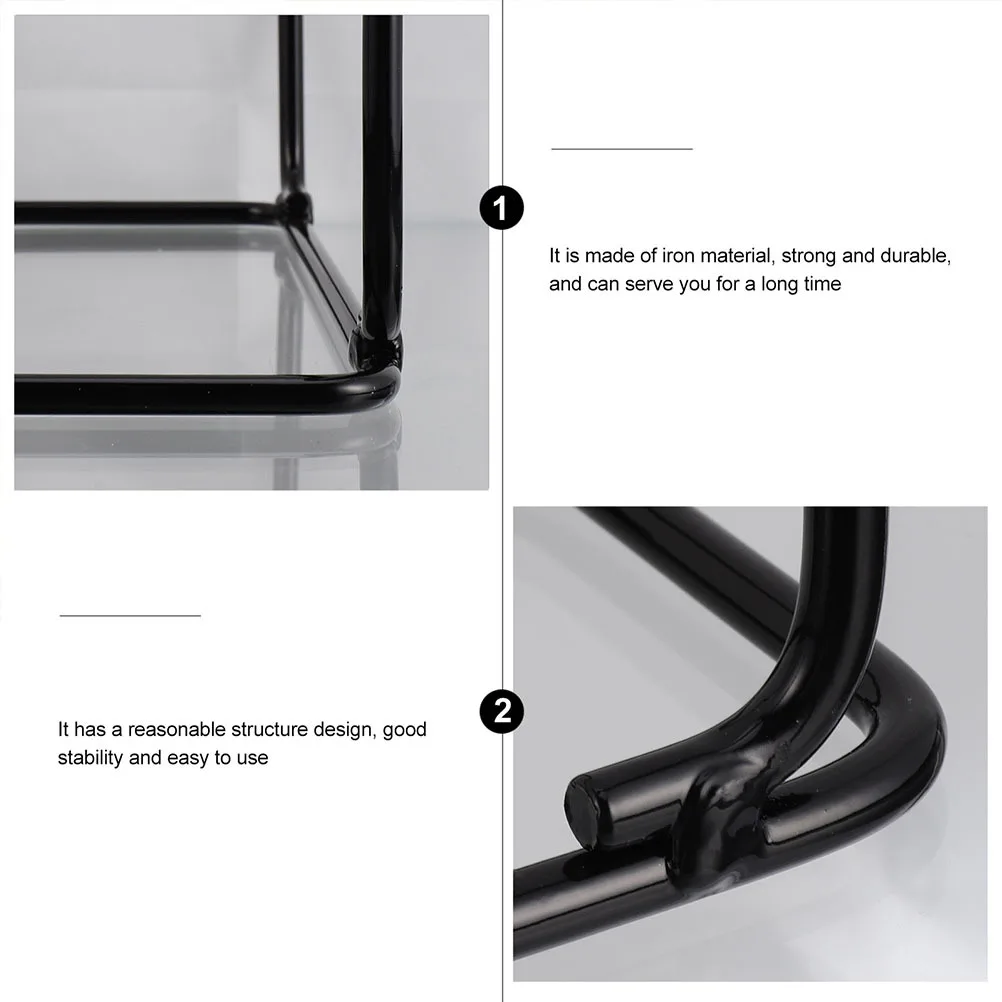 

2Pcs Dumbbell Rack Durable Black Fitness Equipment Holder Portable Lightweight Dumbbell Storage Stand for Home Gym