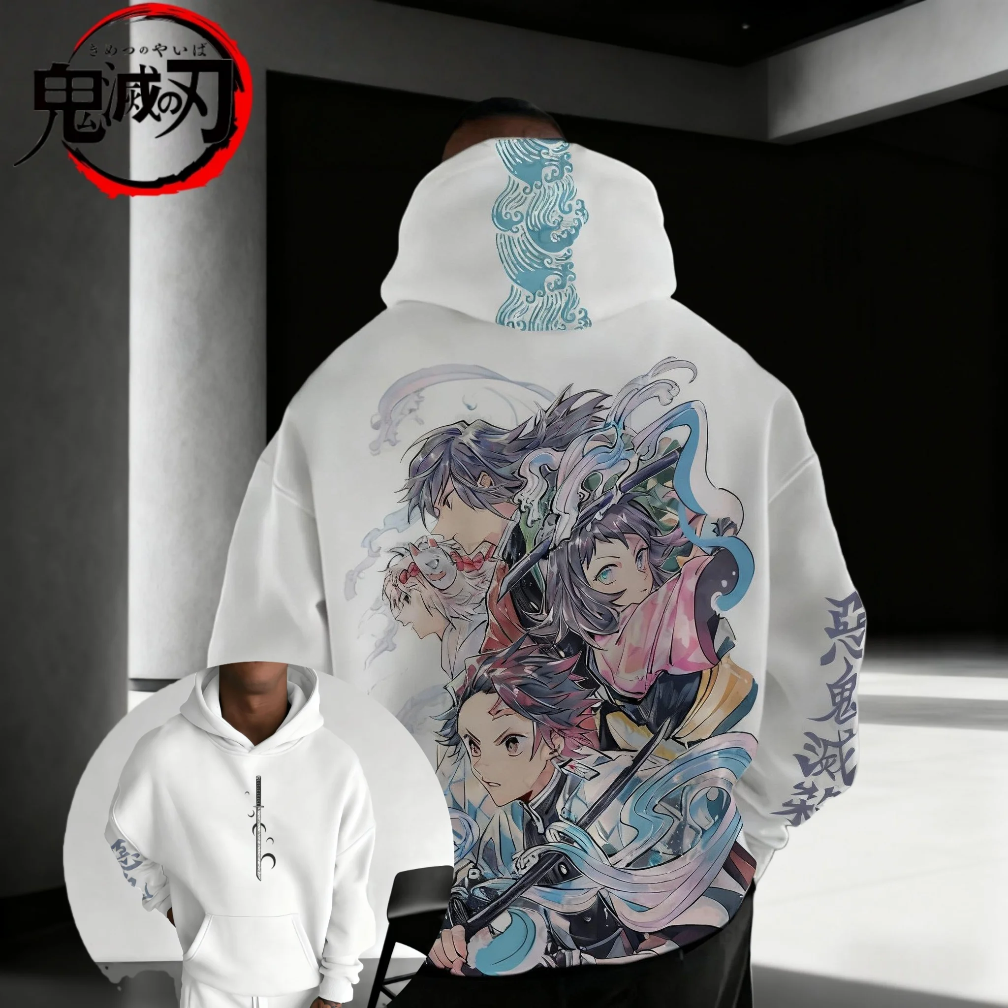 

2025Autumn/Winter Fashion Anime Hoodie Street Wear Devil Killer Pattern Sportswear Men's Women's Butterfly Printed Cotton Hoodie