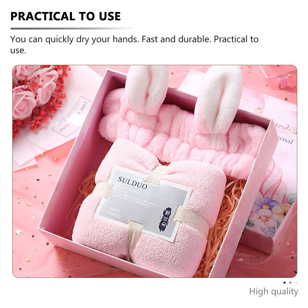 

1 set Coral Velvet Towels Bath Face Towel Ball Quick Dry Personal Accessories Home Home Use Towel Hair Tying Band Travel Use