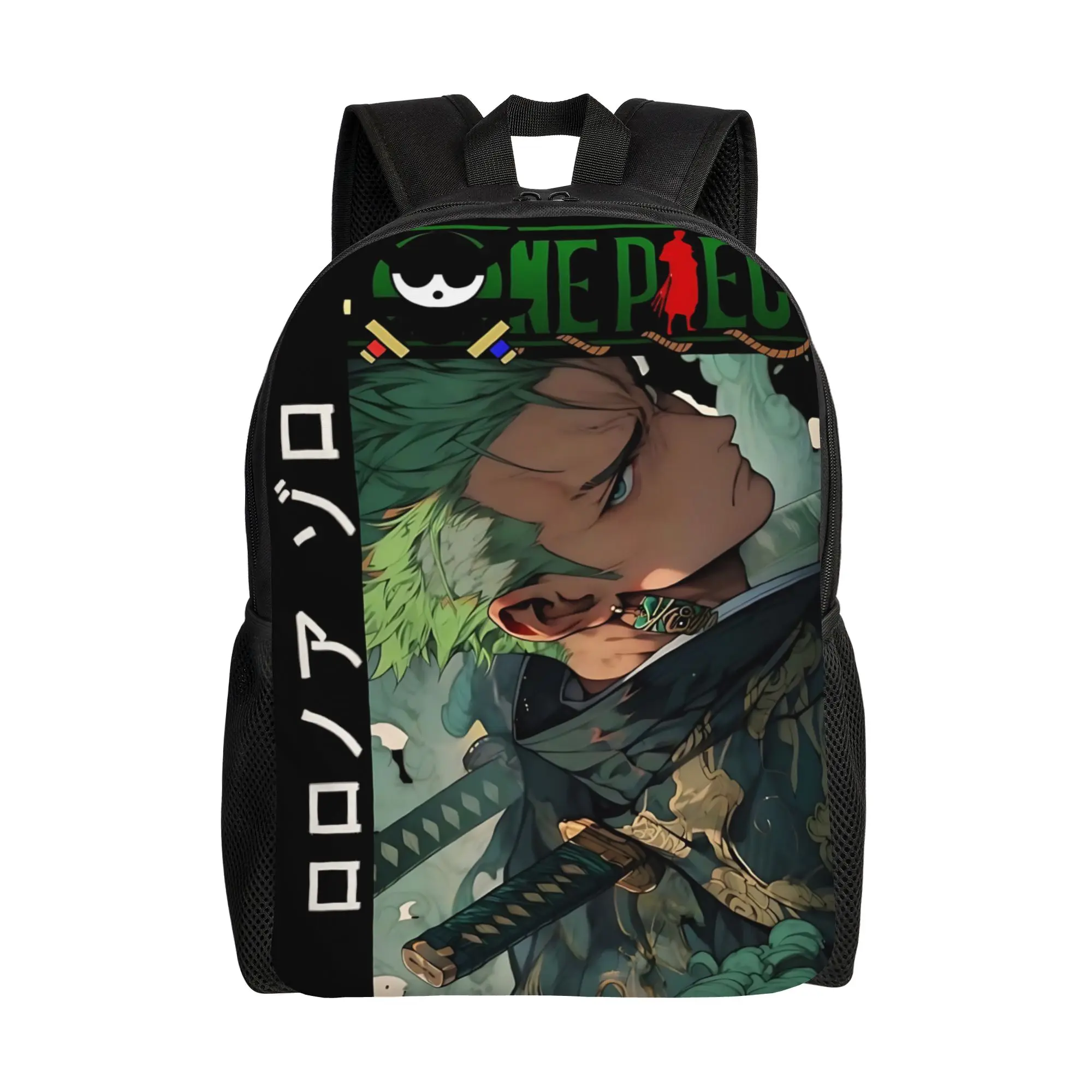 

fashion backpacks One Piece Anime Zoro Daypack ita bag mochila Cool High School Zipper Closure Rucksack