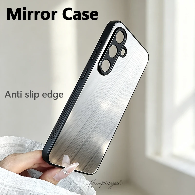 Luxury Mirror Phone Case For Samsung Galaxy A57 A56 A55 A37 A36 A35 A27 A26 A25 A17 A16 A07 A06 Soft Anti Slip Edge Cover