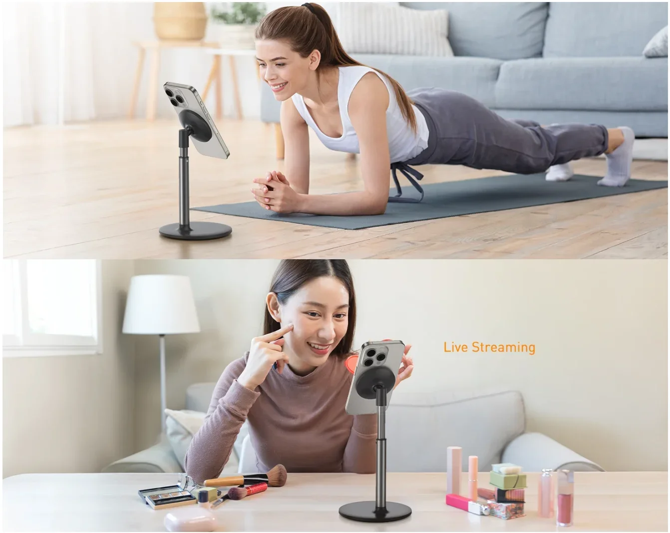 Alloy Desktop Phone Stand Magnetic Scalable Phone Holder For IPhone17 16 15 14 SamSung S26 Huawei 17*N54 Super Strong Magnet