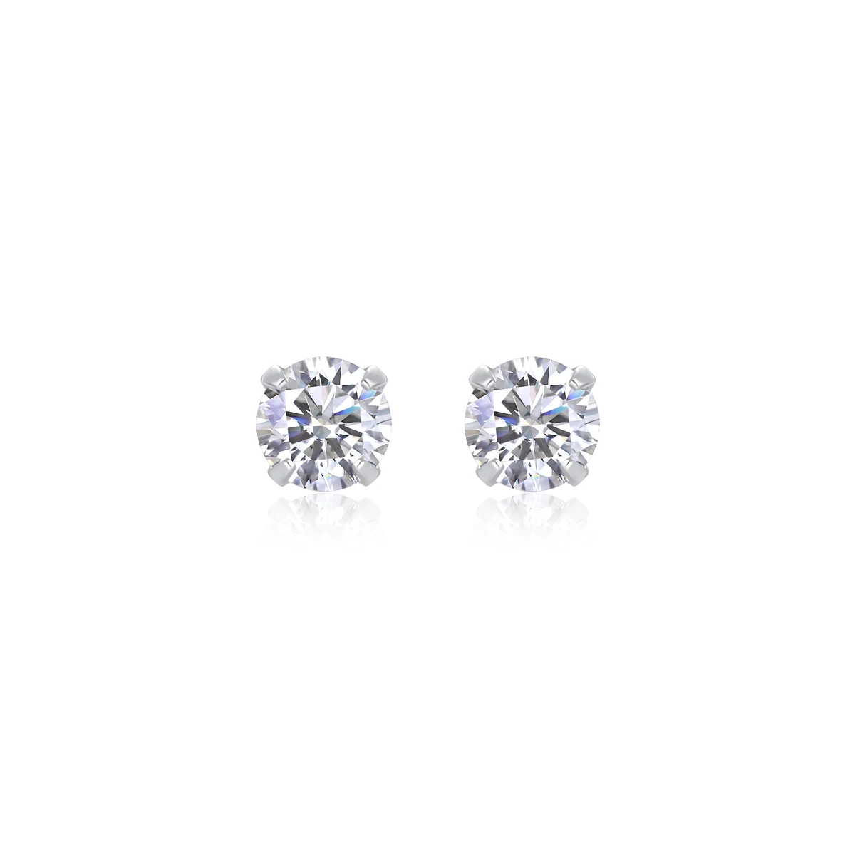 3/4/5/6.5mm Moissanite Stud Earrings 18K White Gold Plated Sterling Silver DVVS1 Round Cut Lab Diamond Screw Ear Studs For Women