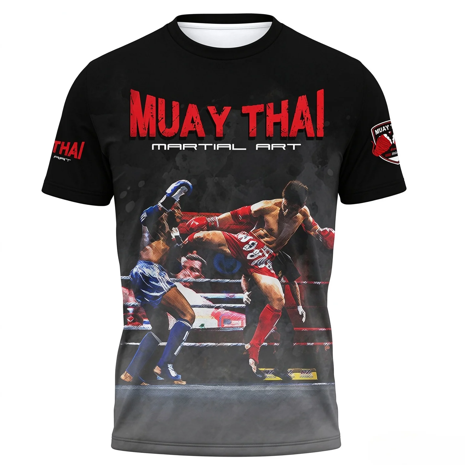 2026 Men Muay Thai Martial Arts T-Shirt, Quick Dry & Breathable. Great for Gym Training, Sparring and Muay Thai Fan Outings
