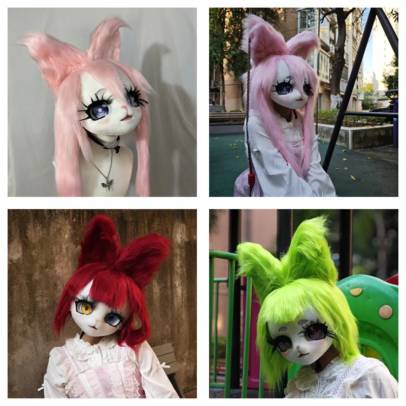 

Ярко выглядящая меховой костюм, пушистая маска для косплея, костюм для косплея, пушистая повязка на голову, плюшевая голова зверя, представление в качестве рождественского подарка