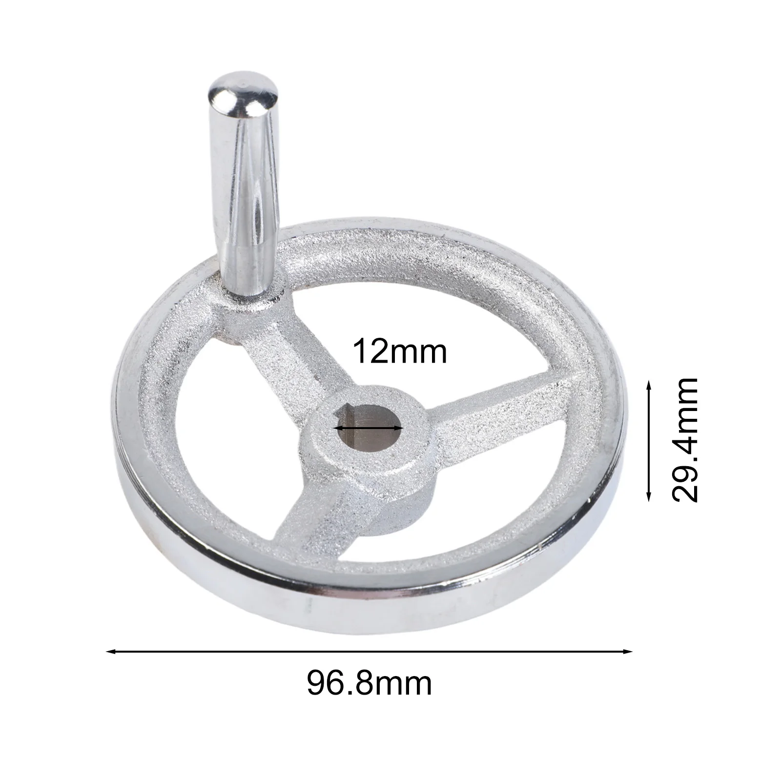 Rotary Handwheel 100mm 394 Inch Chrome Plated Cast Iron with Handle for Precise Control on For Milling Machines