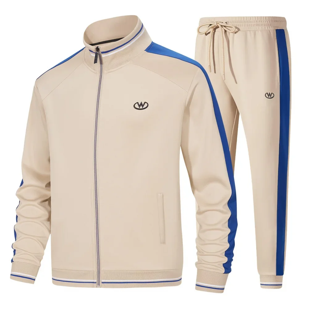 Men\'s 80S Track Suits Sets Vintage Hip Hop Long Sleeve Full-Zip Sweatsuit Active Jackets Pants 2 Piece Outfits Halloween Party