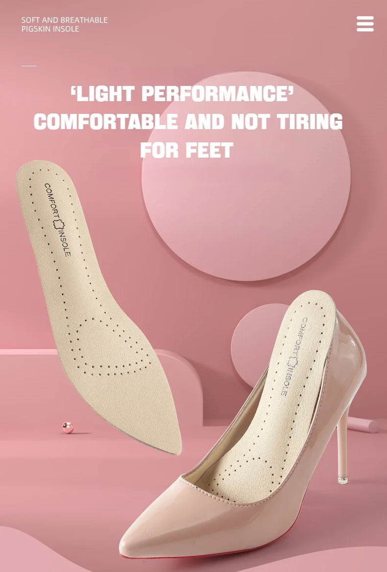 Leder-Einlegesohlen für Damen, weiche, rutschfeste Schuhpolster, bequeme Einlegesohle zur Fußgewölbeunterstützung für Füße, Plantarfasziitis, Linderung von Schuheinlagen – Detail 1