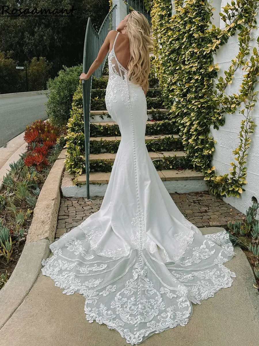 ชุดเจ้าสาวสไตล์โบฮีเมียนลูกไม้แบบถอดออกได้ชุดแต่งงานแบบ2024สายเดี่ยว