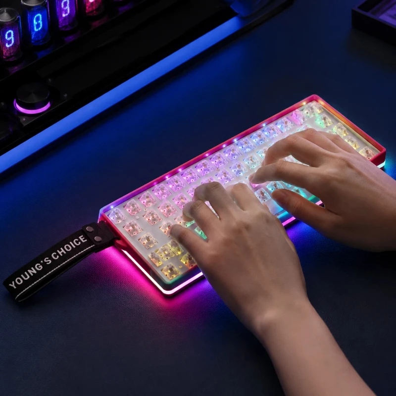 61 Keys Wireless Mechanical Keyboard Kit Full Hot Swappable Rgb Backlit Support 3pin 5pin Switches, N-Key Rollover For Diy Custo