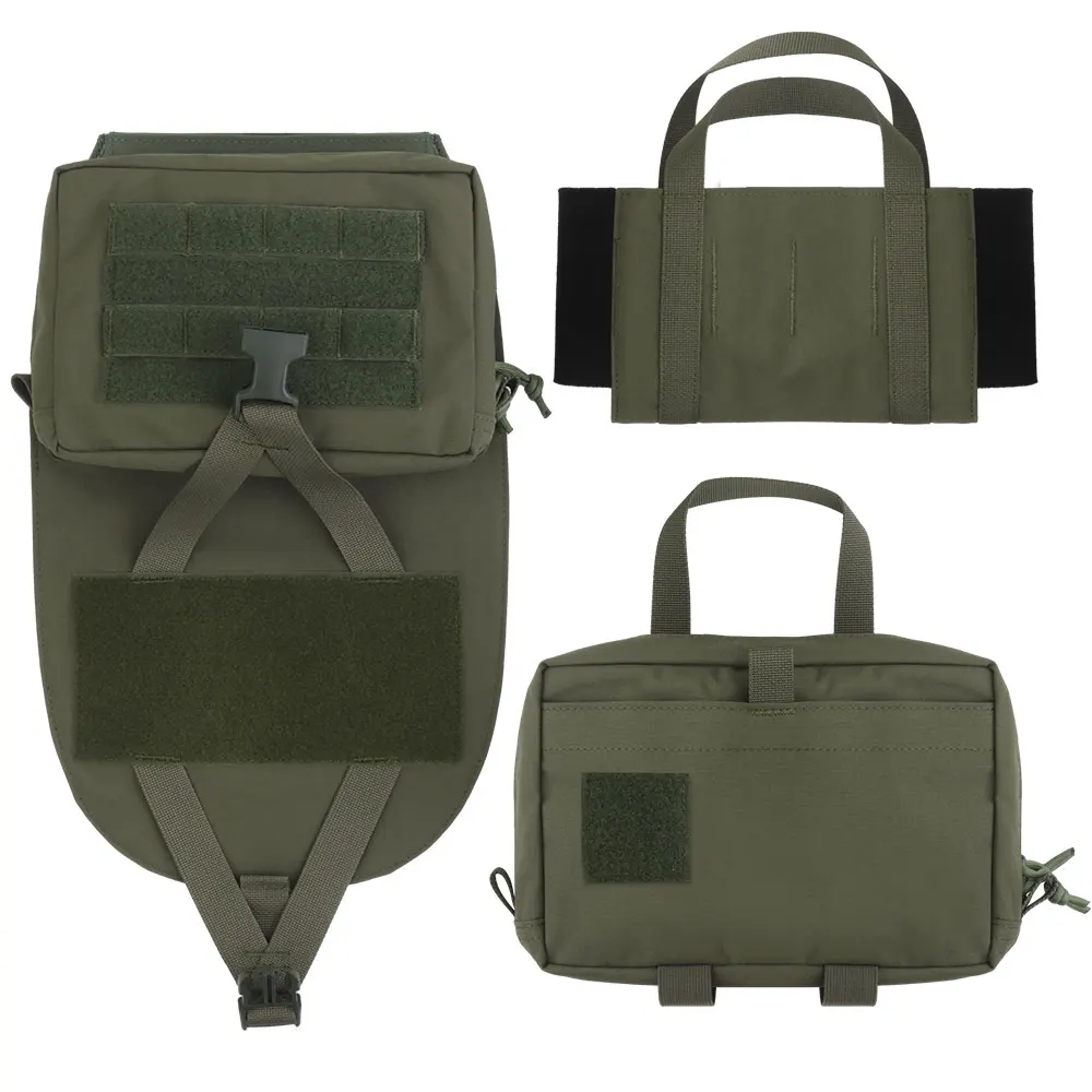 Assault Expansion MOLLE Back Panel Re-moveable Medical Bag Upper Zippered GP Pouch for Ultra-light System Hunting Vest Accessy