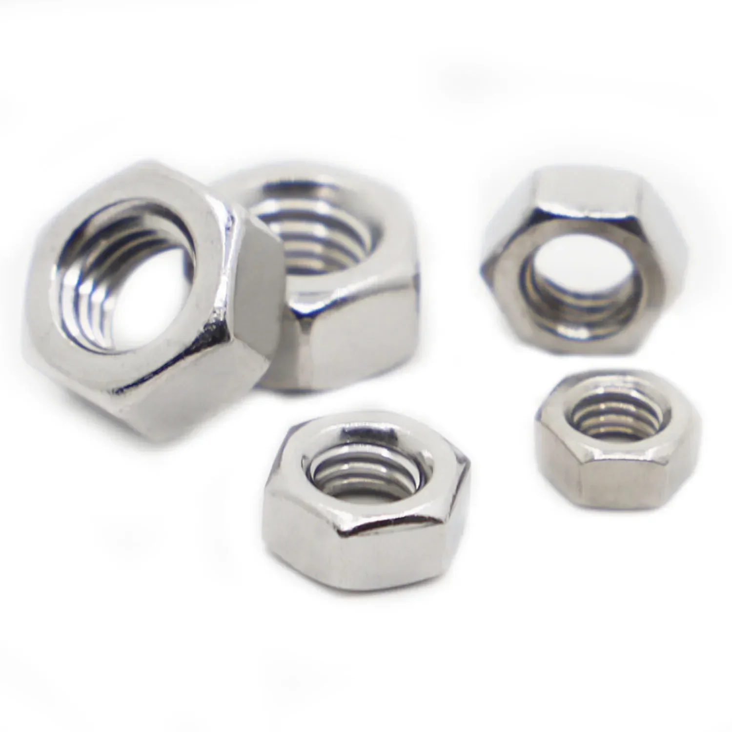 M1 M1.2 M1.4 M1.6 M2 M2.5 M3 M3.5 M4 M5 M6 M8 M10 M12 M16 M20 M24 304 Stainless Steel Hex Hexagon Nut DIN934