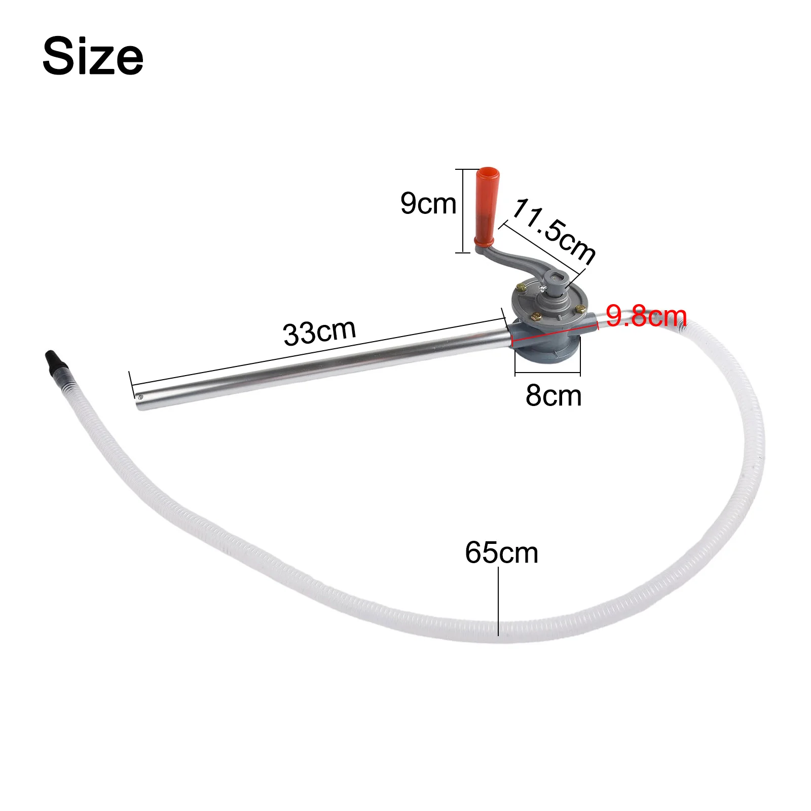 Aluminum Hand Crank Pump For Oil Transfer Diesel Hydraulic Fluid Manual Rotary Pump With Adjustable Suction Tube 15L/min Flow view 6