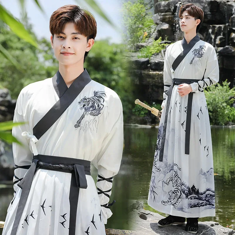 

Large Size Traditional Hanfu Dress Man Han Dynasty Costume Couple Chinese Ancient Swordsman Clothing Male Kimono Tang Suit