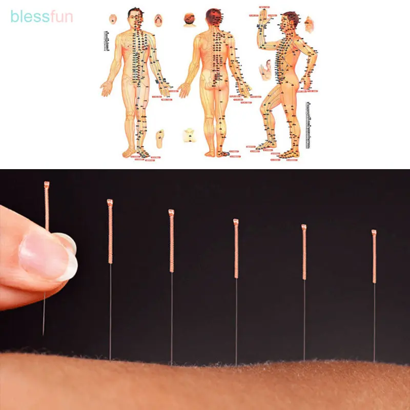 New Arrival Red Copper Handle Chinese Medicine  Acupuncture Needle Electroacupuncture Filiform Needle Beauty 100Pcs/Box