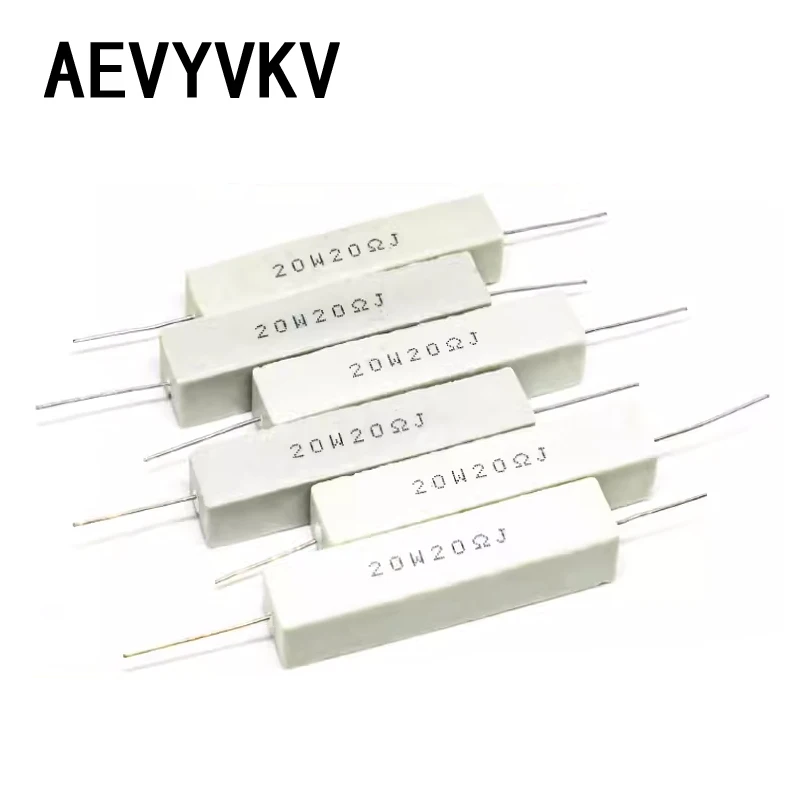 2PCS 20W 5% Cement Resistor Power Resistance 0.1R-10K 0.47 1 1.5 2.2 2.5 3 4.7 5.1 6 10 22 24 33 47 100 1.8K 2.2K 4.7K ohm
