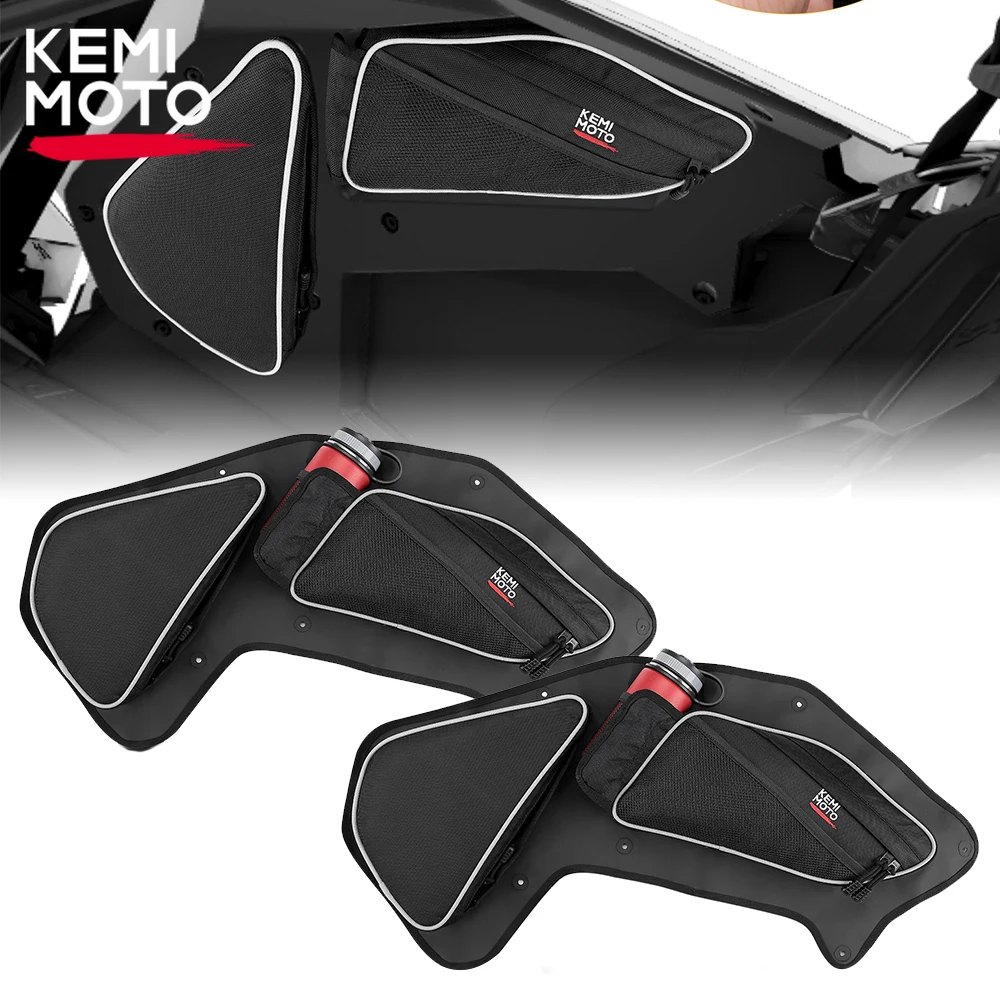 

KEMIMOTO UTV Rear Side Door Bags Compatible with Polaris RZR Pro XP /Pro R/ Turbo R 2020-2024 Knee Pad PVC Wear Resistant Bag