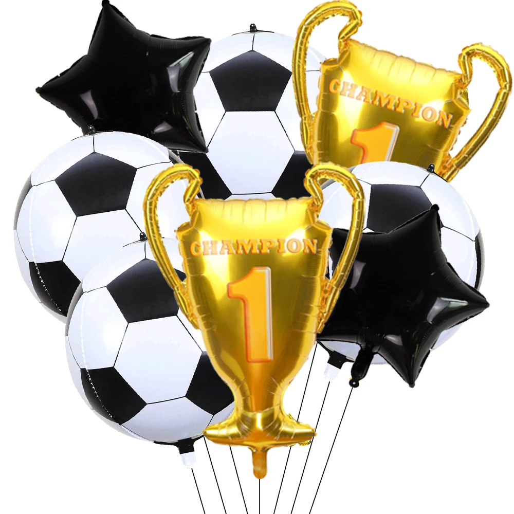 4D Fußball Luftballons Folie Champion Trophy Ballon für Jungen Fußball Geburtstag Party Dekorationen Sport Fußball Fans Party Supplies