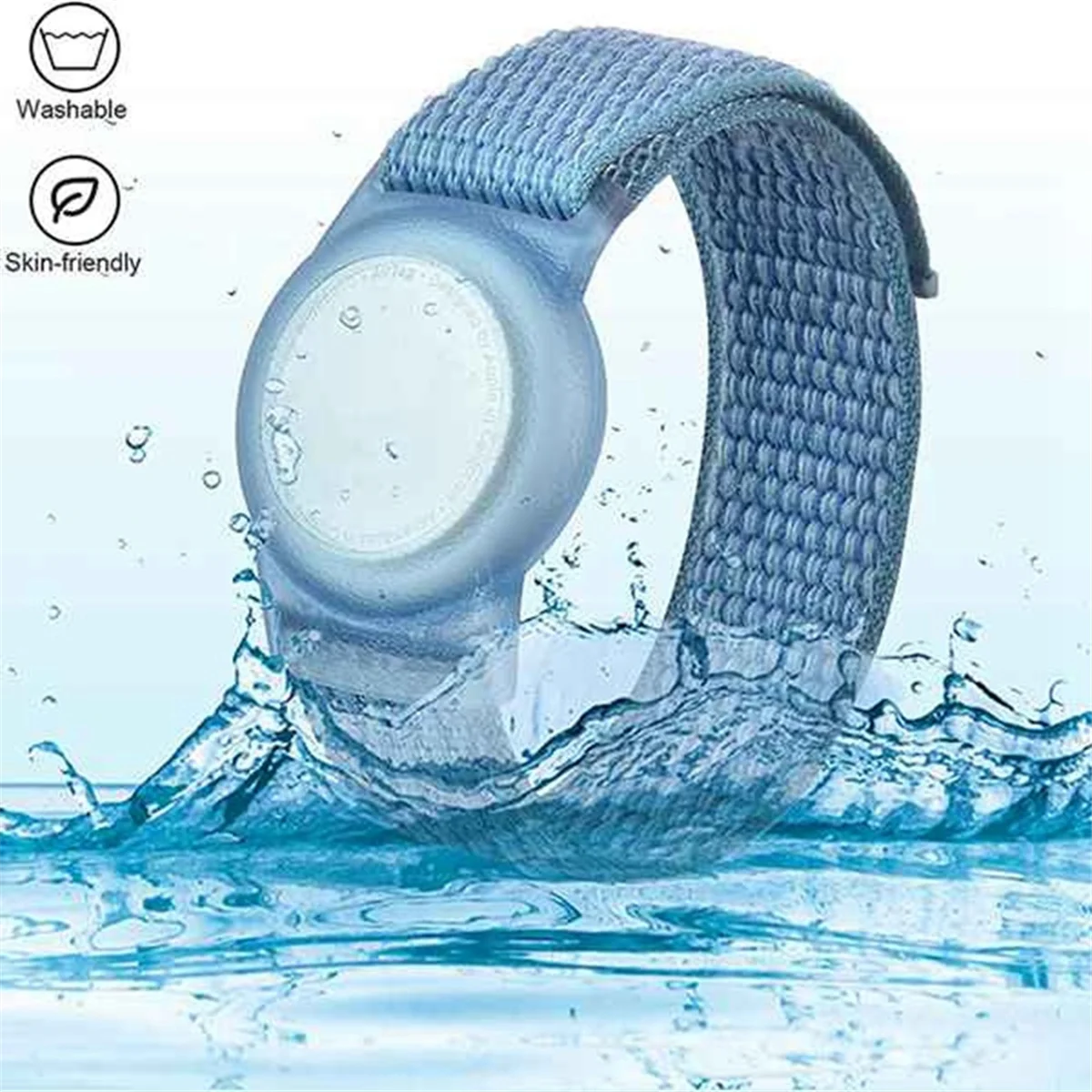 A03R 2PCS Kid Wristband Compatible with Protective Case for Air Tag GPS Tracker Holder with Nylon Bracelet