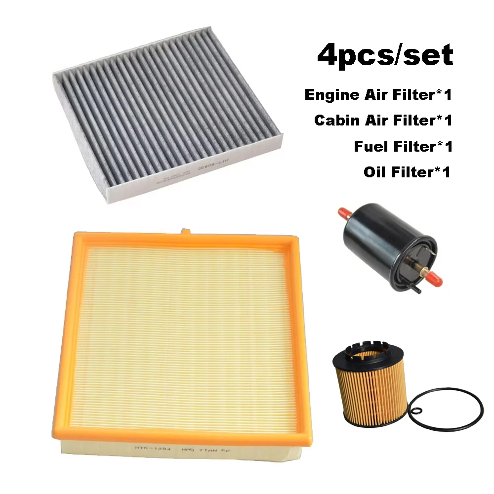 4pcs Filter Set For Geely Binray 1.0T 200T 2019 2020 2021 Binrui 3G10TDB Engine AC Cabin Air Gas Oil Filter Kit Spare Parts