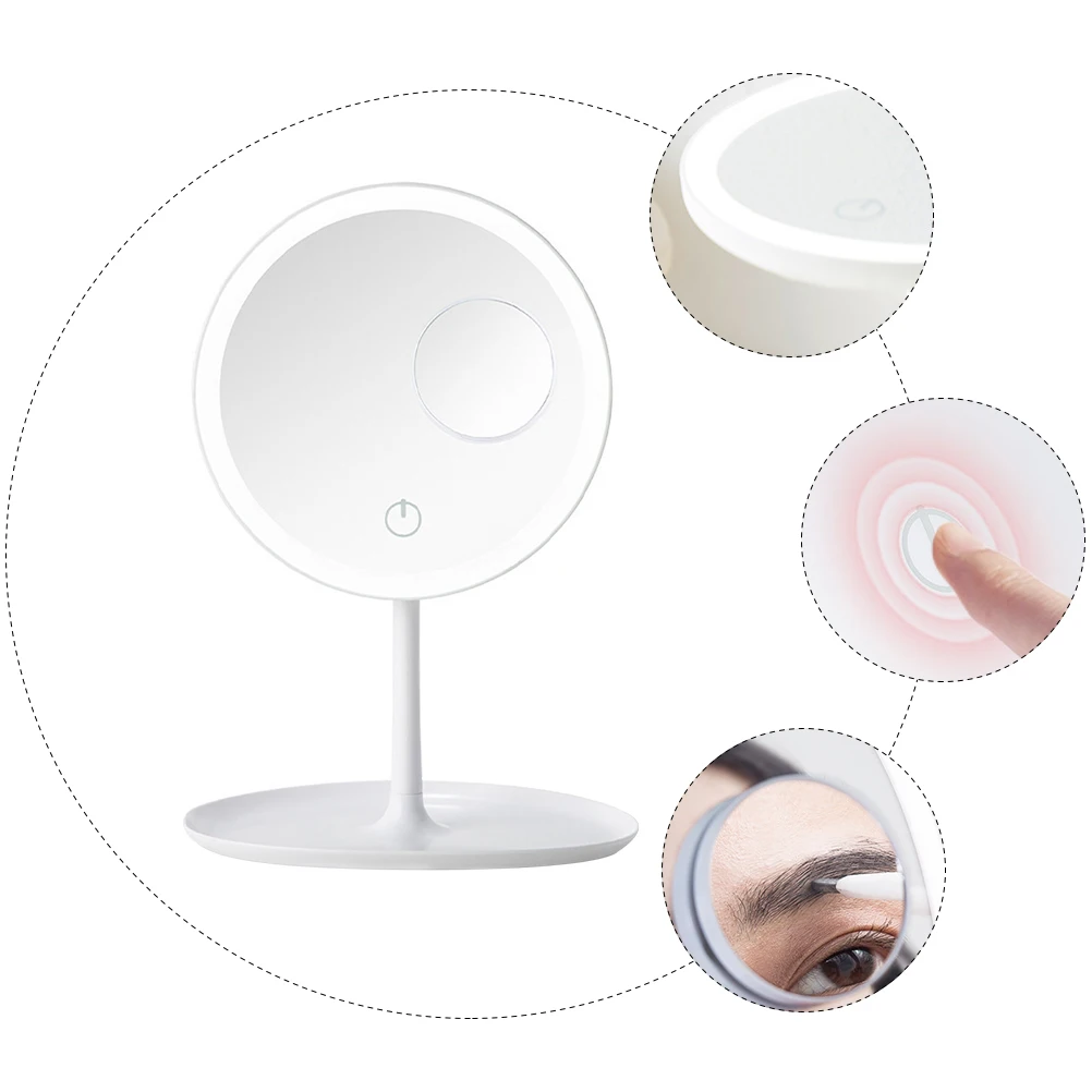 مجموعة واحدة من مرآة مكياج LED بيضاء مع أضواء ساطعة لتفاصيل الحواجب والكحل المثالية في المنزل أو