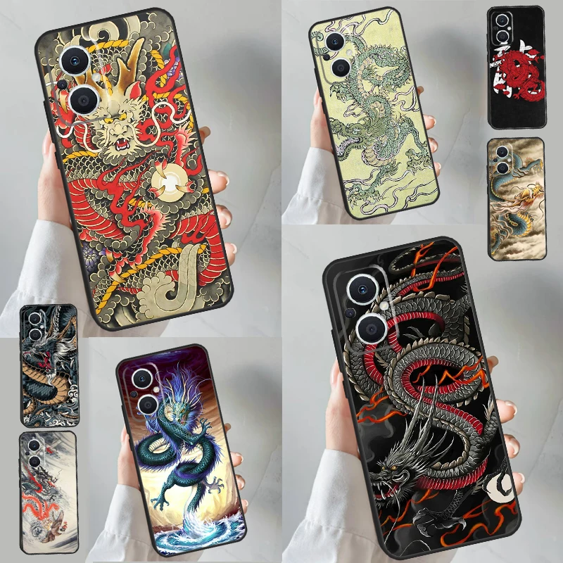 Chinese Dragon Funda For OPPO Reno 11 F 10 Pro 4 5 6 7 8 Lite 4Z 5Z 8T OPPO Find X6 X5 Pro X2 X3 Neo Case