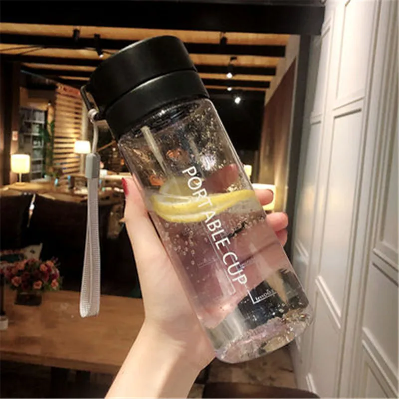 800ml/600ml Large Capacity Sports Fruit Lemon Juice Drinking Bottle Infuser Clear Portable Plastic Water Bottle