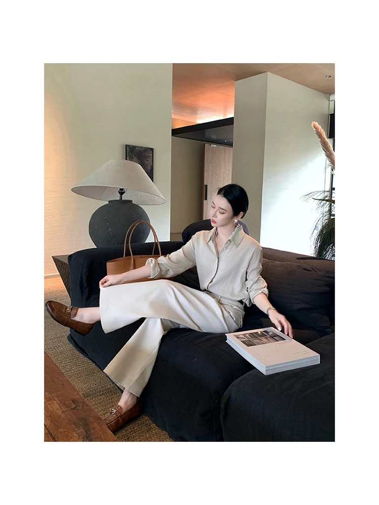 Nanastore Women's Commute Straight Leg Pants Lightweight Breathable Summer New Style Slimming Effect Korean Style Casual Pants