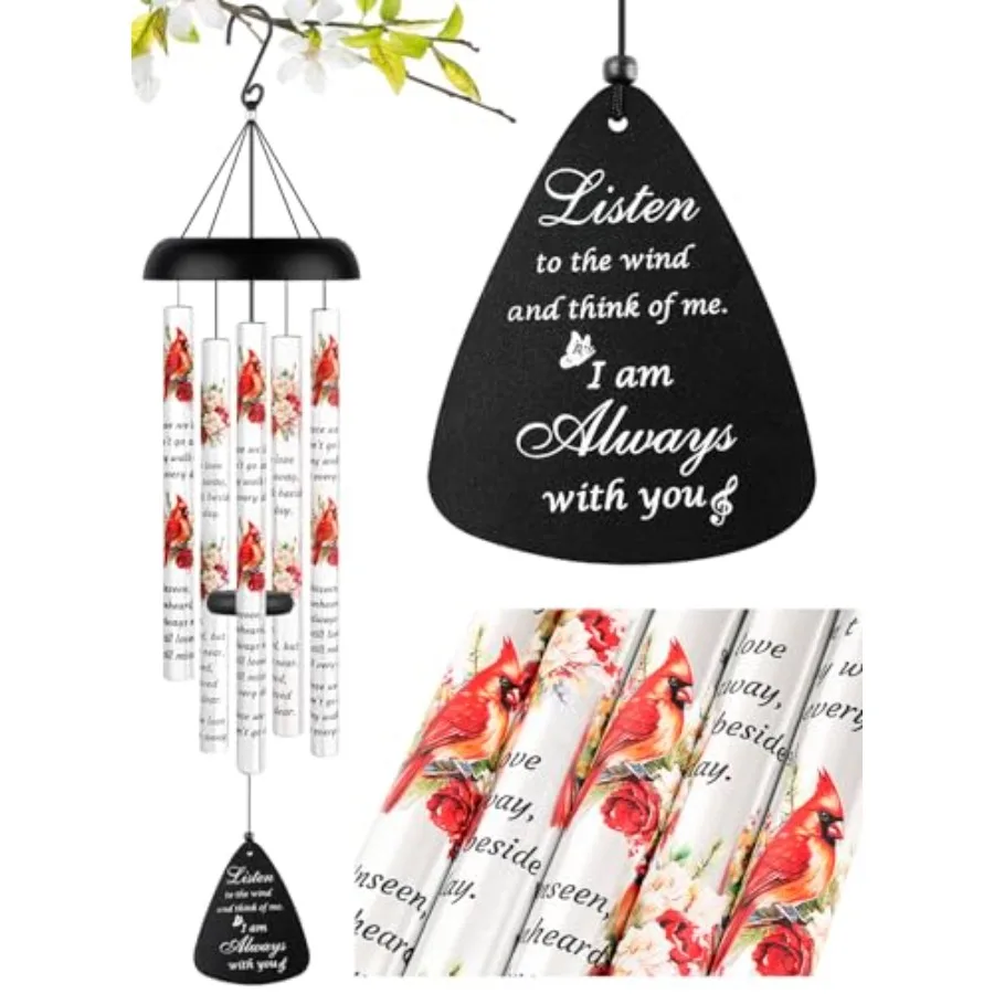 

Memorial Wind Chimes Sympathy Gift Cardinal Windchimes in Loving Memory of Loved One Bereavement Gifts for Loss of Mom Dad Cond