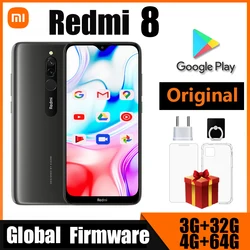 Xiaomi-Redmi 8デュアルSIMスマートフォン,使用済み電話,snapdragon 439, 8コア,4g lte,6.22インチ画面,12mp,2mp,8mp