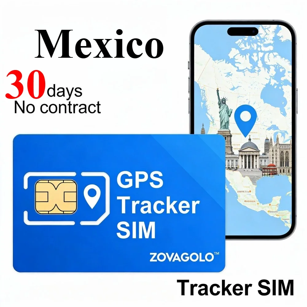 Mexico 4G LTE IoT SIM Card 30MB 30 Days GPS Tracker Prepaid No Hidden Fees No Contract Suitable for Elderly and ChildrenZOVAGOLO