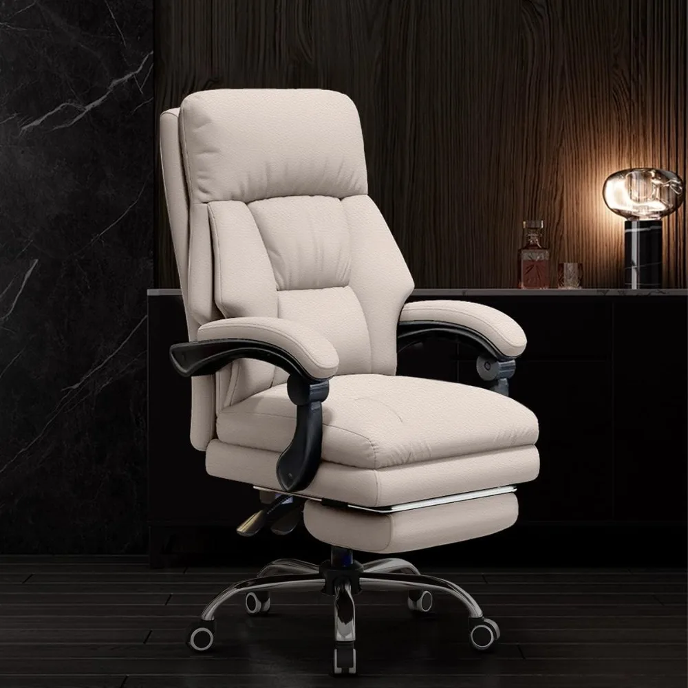 Kursi kantor ergonomis sandaran tinggi dengan sandaran kaki untuk meja eksekutif, nyaman untuk bermain game komputer dan penggunaan kerja berputar